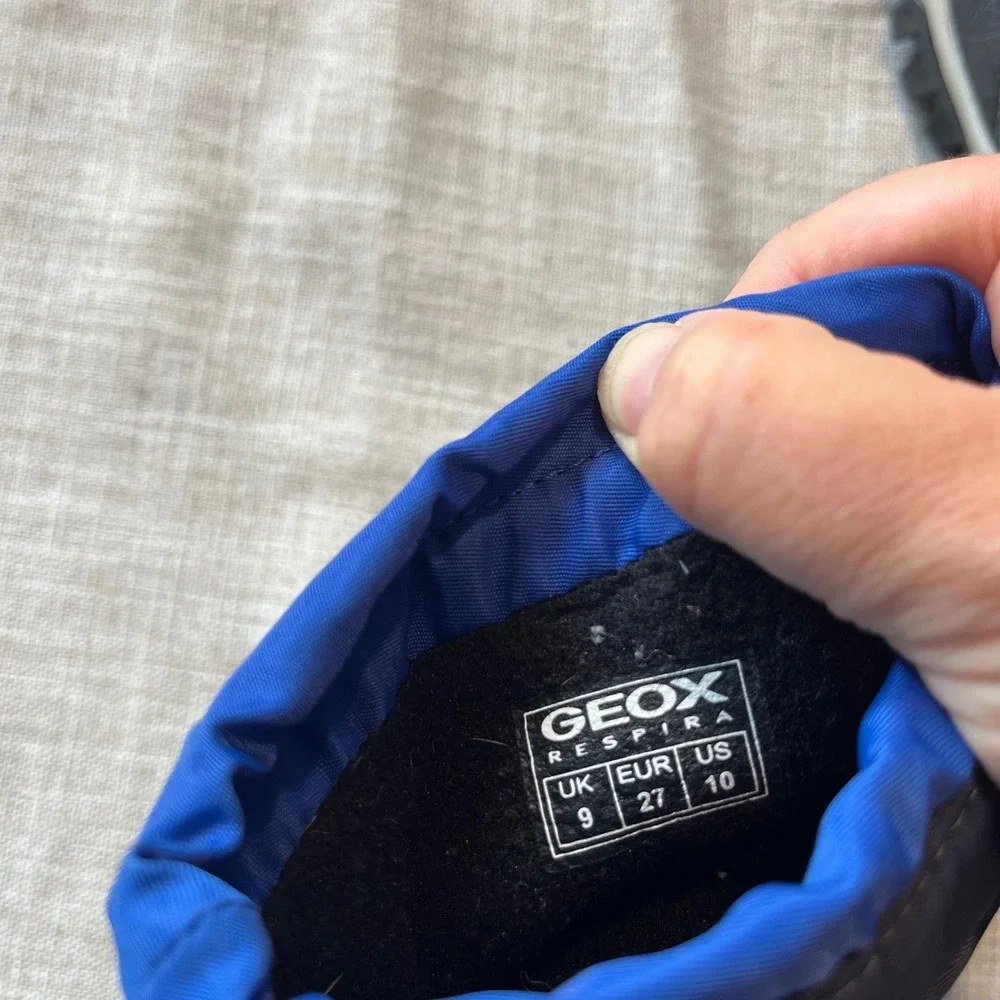 Geox Respira Kids Navy Blue Waterproof Quilted Snow Boots Size US 10 EUR 27